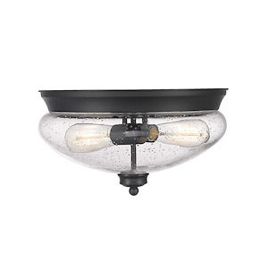 Amon - 2 Light Flush Mount in Traditional Style - 13 Inches Wide by 7.5 Inches High