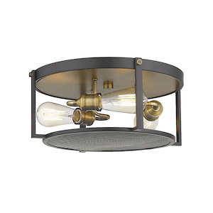 Halcyon - 3 Light Flush Mount in Restoration Style - 16.25 Inches Wide by 6.75 Inches High