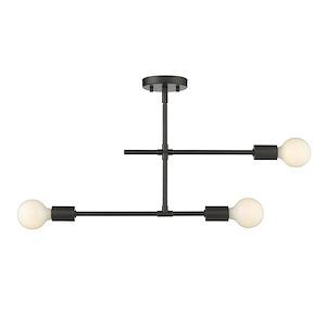 Modernist - 3 Light Semi-Flush Mount In Sleek Style-14.5 Inches Tall and 4.75 Inches Wide