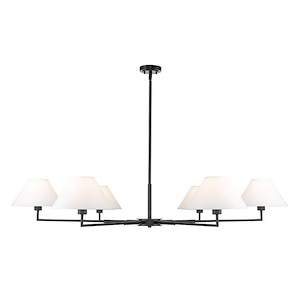 Leila - 6 Light Chandelier In Modern Style-10.75 Inches Tall and 63 Inches Wide - 1325478