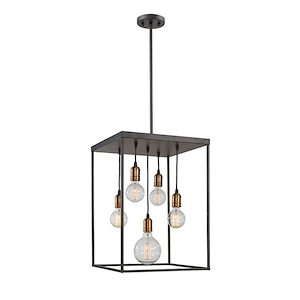 Troubadour - 5 Light Pendant in Architectural Style - 16 Inches Wide by 23 Inches High