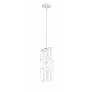 Contour - 1 Light Mini Pendant in Linear Style - 7 Inches Wide by 16.75 Inches High