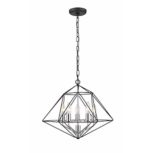 Geo - 5 Light Chandelier in Geometric Architectural Style - 18 Inches Wide by 15 Inches High