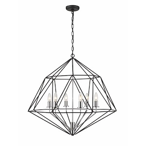Geo - 6 Light Chandelier in Tiffany Style - 30 Inches Wide by 26.5 Inches High