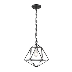 Geo - 1 Light Mini Pendant in Billiard Style - 11.75 Inches Wide by 12.25 Inches High