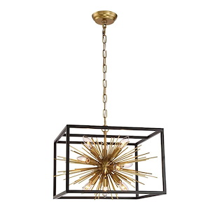 Burst - 10 Light Chandelier In Contemporary Style-11.75 Inches Tall and 19.75 Inches Wide