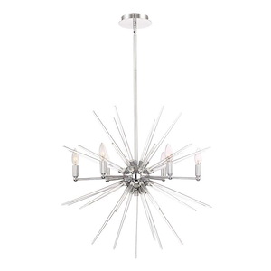 Pulsar - 6 Light Chandelier In Contemporary Style-27.5 Inches Tall and 27.5 Inches Wide