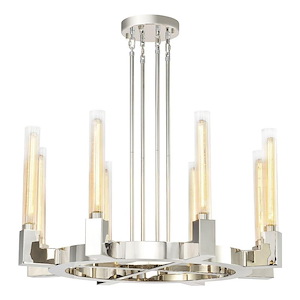 Placid - 8 Light Chandelier In Contemporary Style-16 Inches Tall and 32 Inches Wide