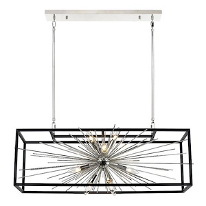 Burst - 10 Light Chandelier In Contemporary Style-12.5 Inches Tall and 20.13 Inches Wide