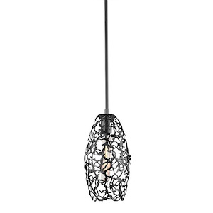 Helios - 1 Light Mini Pendant-11.5 Inches Tall and 6 Inches Wide