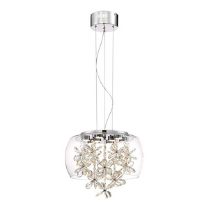 Destiny - 24W 8 LED Pendant In Contemporary Style-17 Inches Tall and 15.7 Inches Wide