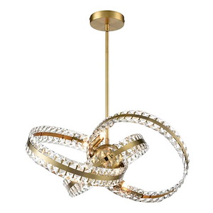Knot - Slope Ceiling 6 Light Pendant In Contemporary Style-11 Inches Tall and 21.6 Inches Wide