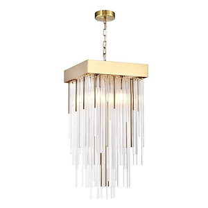 Waterfall - 4 Light Pendant In Contemporary Style-24 Inches Tall and 12 Inches Wide - 1308988