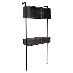 Industrial - Wall Desk In Modern Style-71.9 Inches Tall and 31.5 Inches Wide
