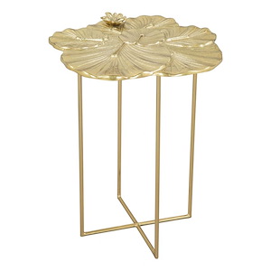 Lotus - Side Table In Modern Style-21.3 Inches Tall and 16.7 Inches Wide