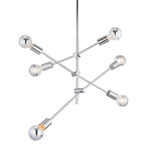 Brixton - 6 Light Chandelier In Modern Style-76 Inches Tall and 33.5 Inches Wide