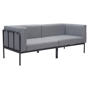 Cancun - Outdoor Sofa In Modern Style-27.6 Inches Tall and 72.8 Inches Wide