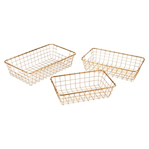 Grid - Baskets Set In Modern Style-4.9 Inches Tall and 19.7 Inches Wide