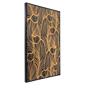 Gold Flora - Wall Art In Modern Style-48.4 Inches Tall and 32.7 Inches Wide