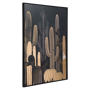 Cactus At Dusk - Wall Art In Modern Style-36.6 Inches Tall and 24.8 Inches Wide